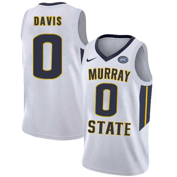 Murray State Racers #0 Mike Davis White College Basketball Jersey